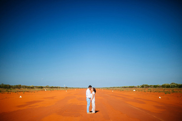 Newlyweds In Western Australian Desert