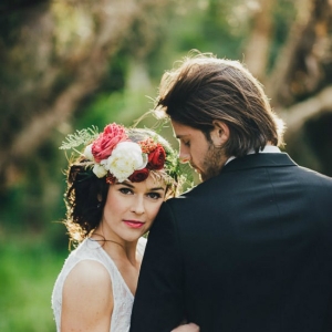 Bride and Groom In Forest