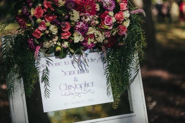 Floral Decorated Welcome Sign