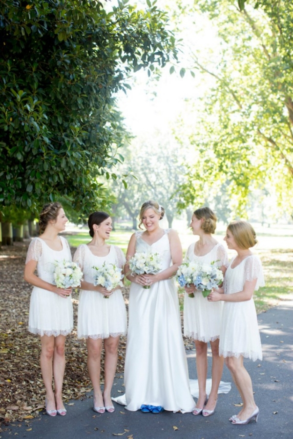 Bride & Bridesmaids In White