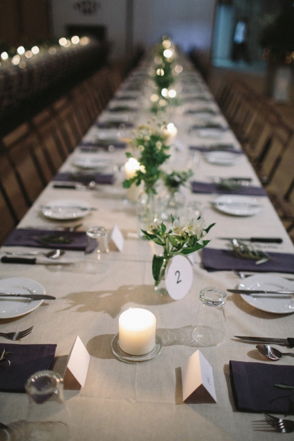 Long Table With Eggplant Linen