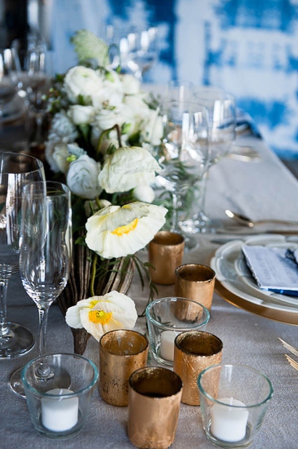 Shibori Inspired Wedding Tablescape