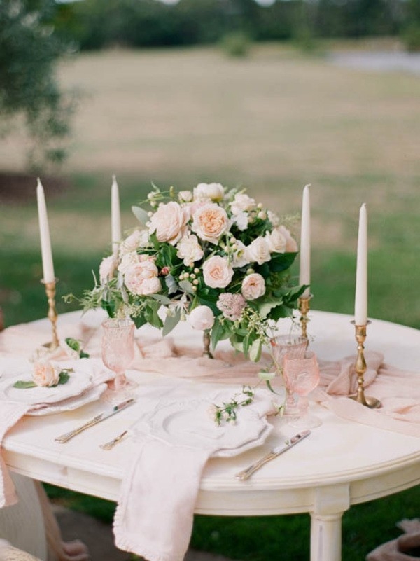 Blush Wedding Table Centerpieces