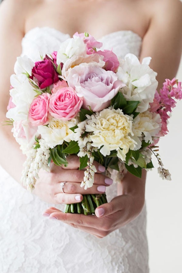 Pink And White Bridal Bouquet