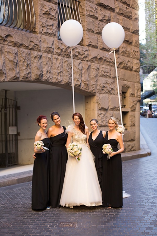 Bride With Bridesmaids & Balloons
