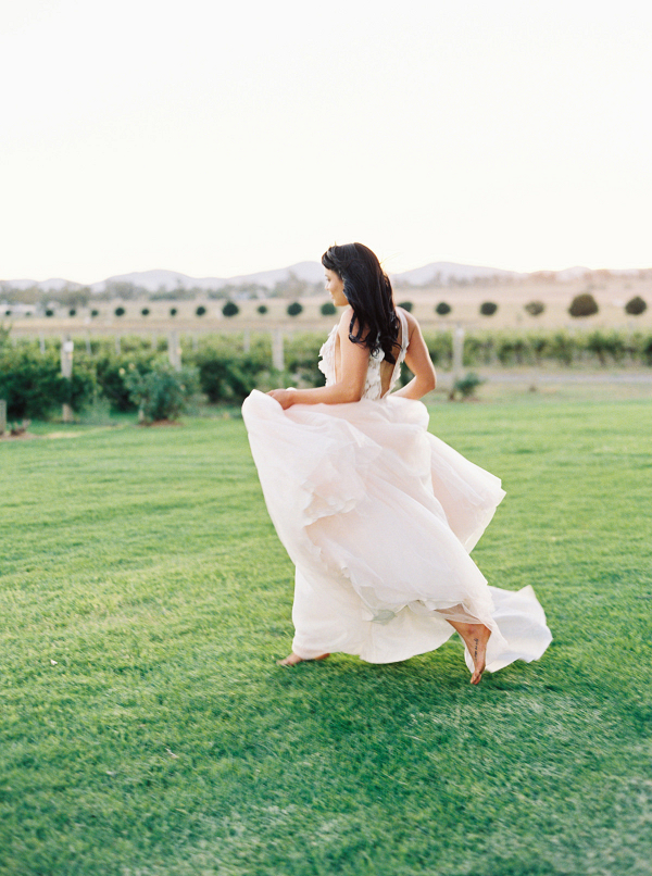 Bride Running In Beautiful Gown