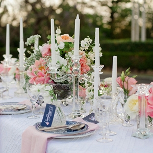 Vintage Tablescape With Glass Candlelabras