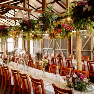 Reception Venue With Hanging Ferns