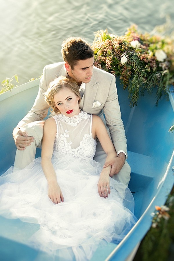 Bride and Groom In Boat
