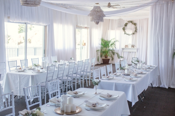 All white wedding reception