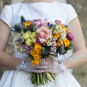 Colorful Vintage Inspired Wedding Bouquet