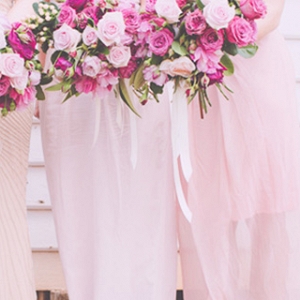 Pale Pink Bridesmaid Gowns