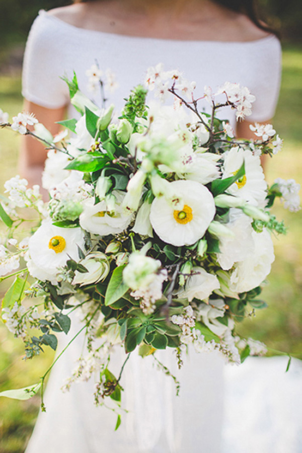 Wild Green And White Bouquet