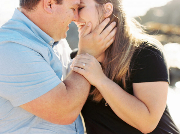 A golden hour engagement session in Monterey