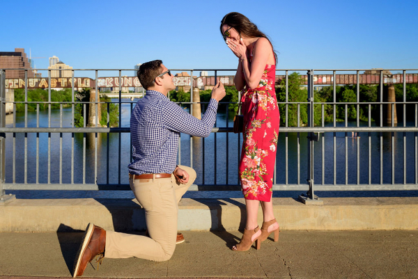 Daniel went onto one knee and popped the question