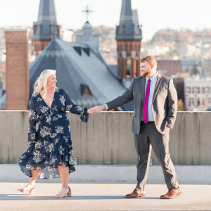 December rooftop engagement session in Birmingham