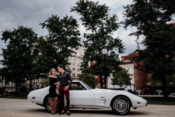 Edgy downtown engagement session in Ohio