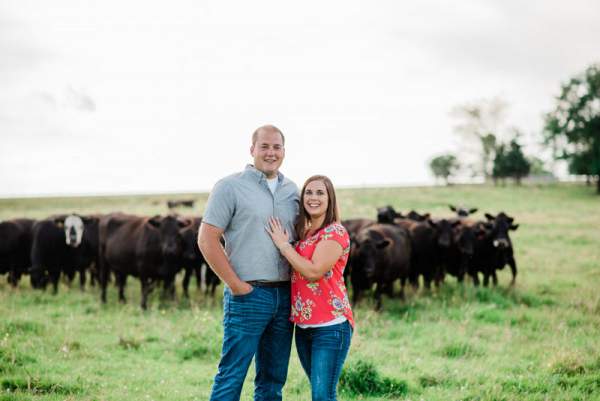 Engagement session at a farm