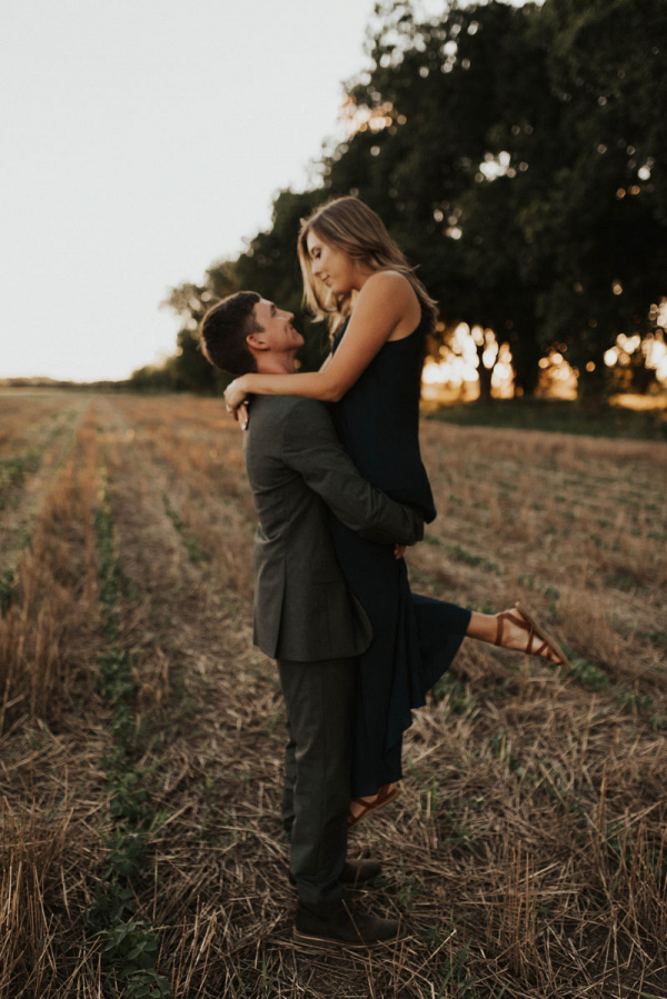 Engagement session in black