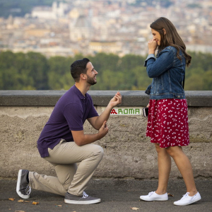 Roman wedding proposal with a view
