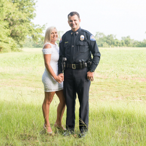 Engagement session in Police uniform