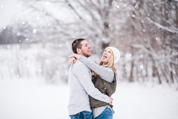 Snowy Wisconsin engagement session