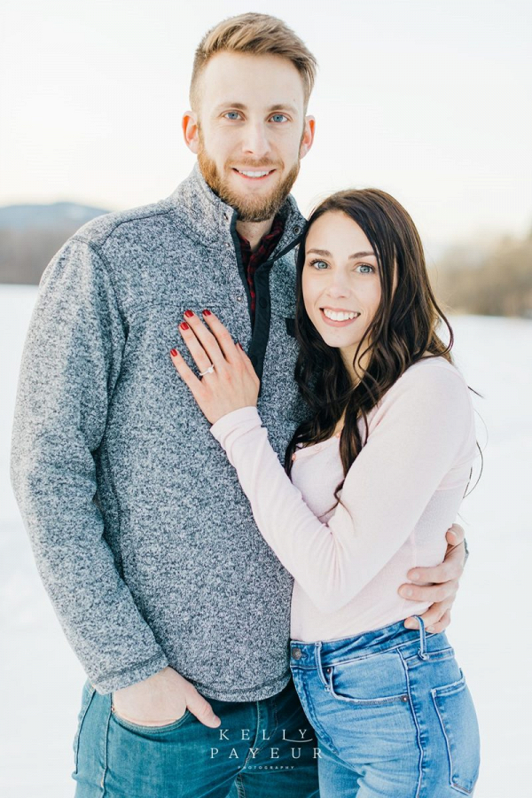 Wintry mountain proposal in New Hampshire
