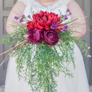 stunning red and green bouquet