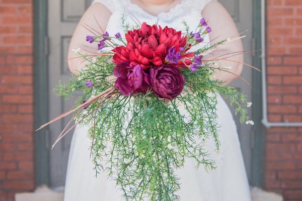 stunning red and green bouquet