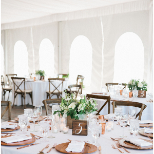 Tent Reception, Green and White with natural accents