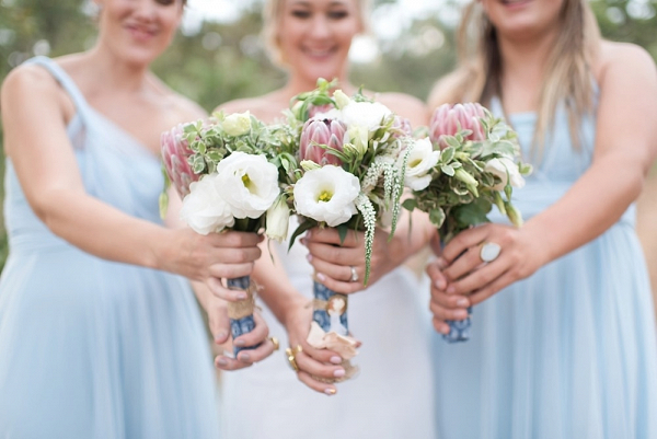Bridesmaids with Protea Bouquets