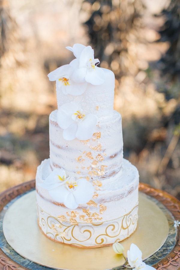 Semi Naked Cake with Gold Detailing