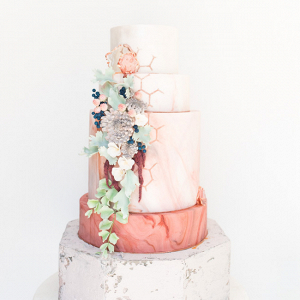 Marble and Concrete Textured Wedding Cake