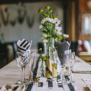 Table with Monochrome Stripes & Spots