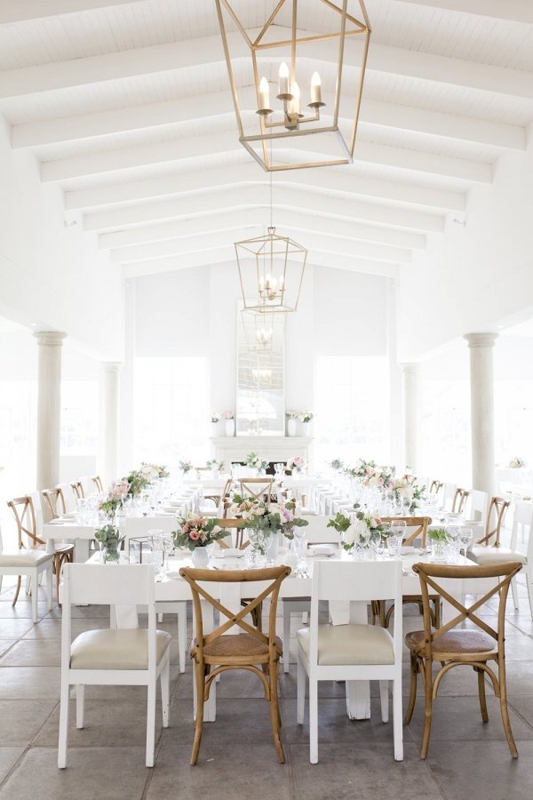 Modern white wedding tables
