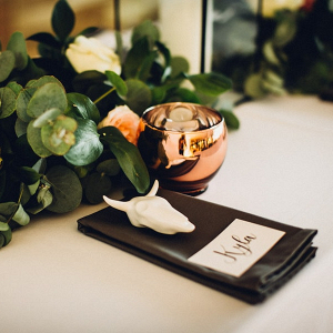Place Setting with Ceramic Skull Favor