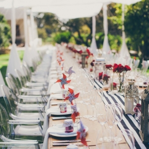 Black, white and red tablescape