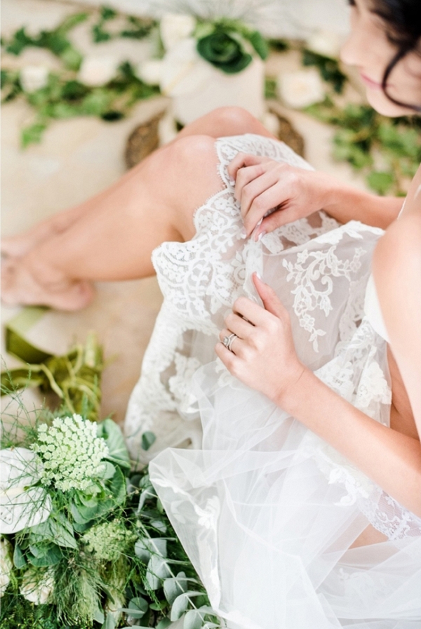 Bridal Boudoir with Lace Veil
