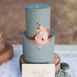 Blue Iced Cake with Copper Detail