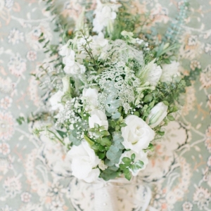 White & green wedding bouquet