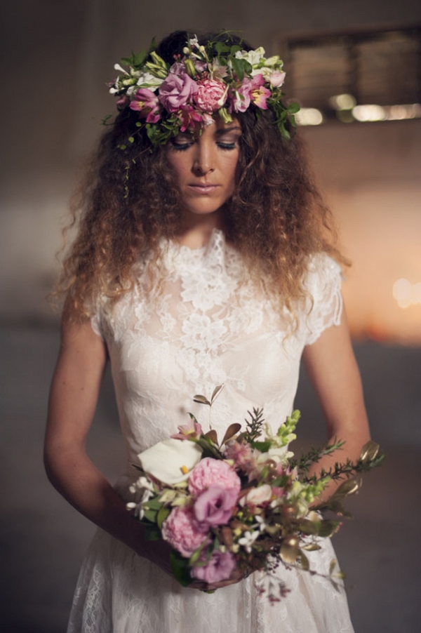 Bride in flower crown