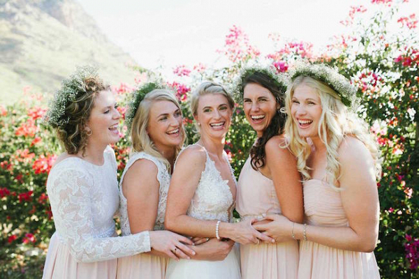 Peach Lace Bridesmaid Dresses