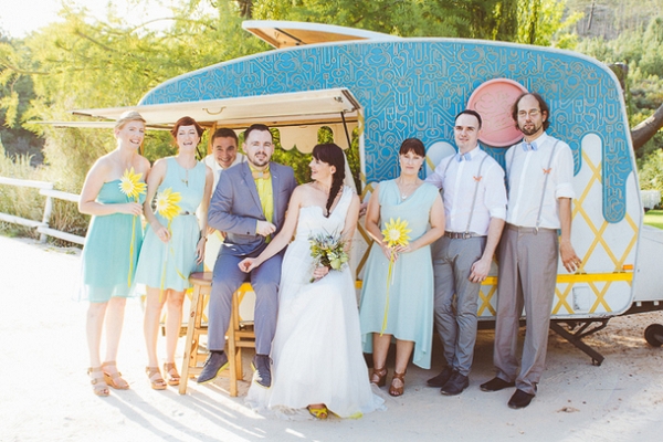 Wedding Party with Ice Cream Van