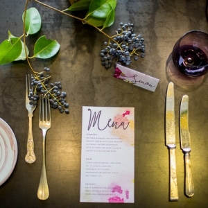 Place setting with watercolor detail