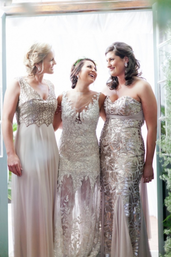 Embellished bridesmaid dresses