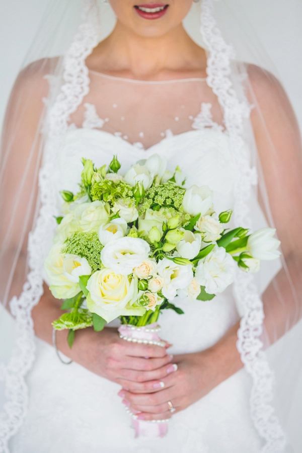 Green & white wedding bouquet