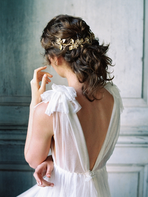 Bride with gold hairpiece