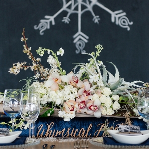 Winter Table with Chalkboard Backdrop