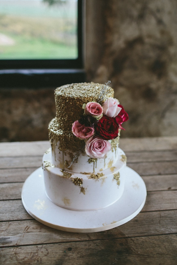 Wedding Cake with Gold Texture