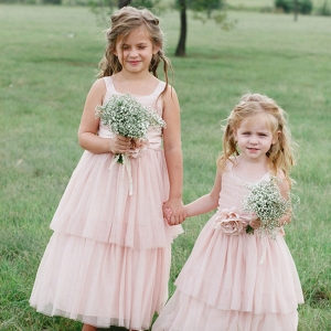 Flower Girls in Tiered Dresses